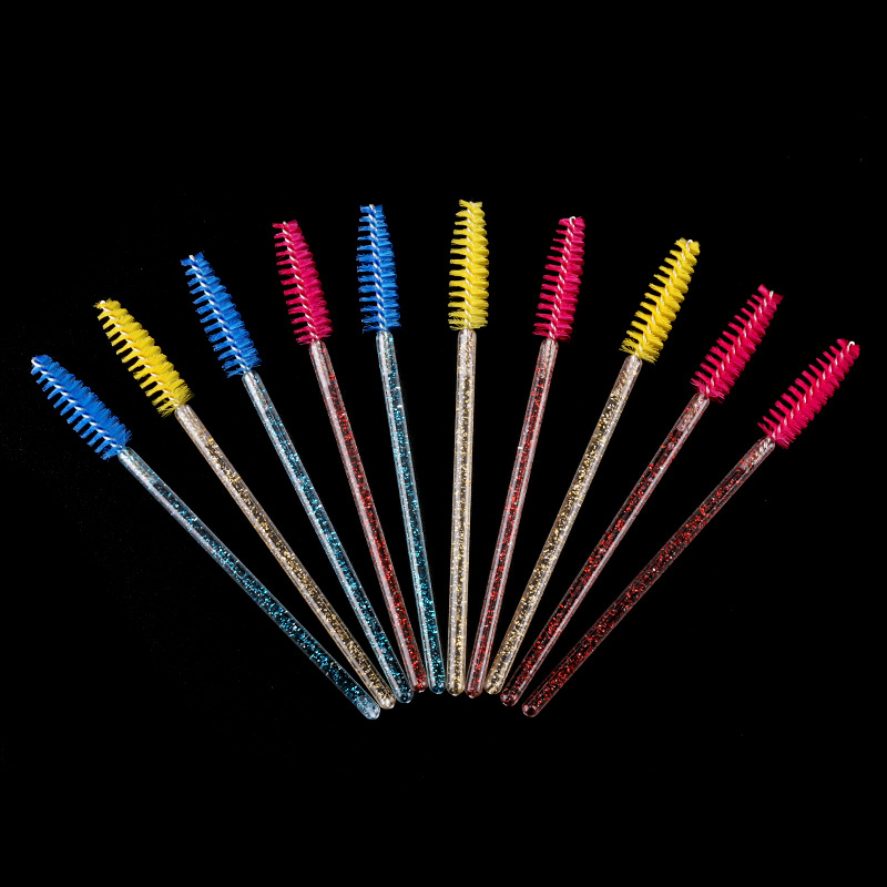 

24PCS Disposable Mascara Wands Applicator Crystal Eyelash Brush Make Up Brushes Soft Head Beauty Colorful Make Brush Wholesale