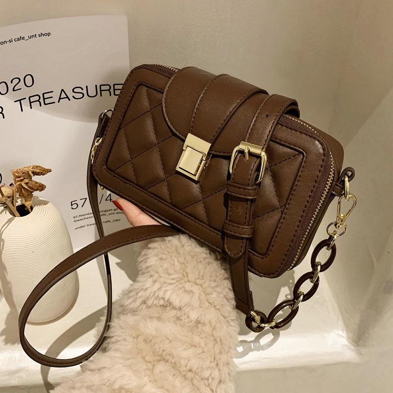 

Small PU Leather Crossbody Bags for Women 2021 Women's Chain Handbags and Purses Female Messenger Shoulder Bag 6865, Black