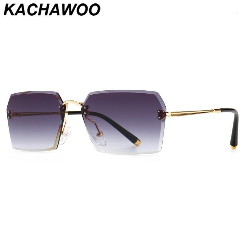 

Sunglasses Kachawoo Square Rimless Male Brown Blue Retro Sun Glasses Rectangular Female Spring Accessories Uv400 Drop1