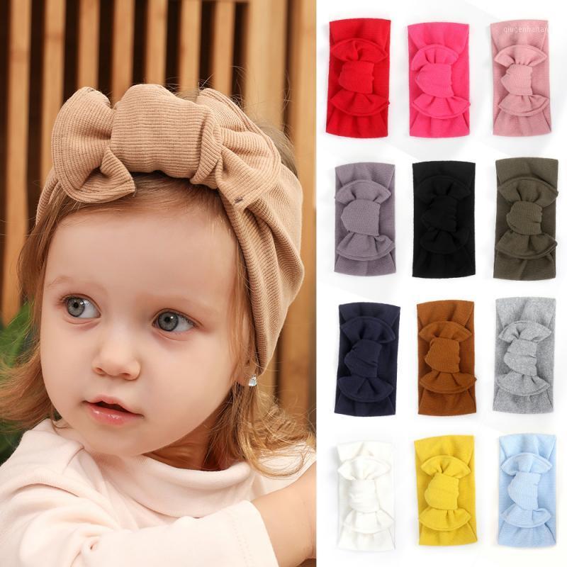 

New Arrival Ribbed Baby Headband Cute Knotted Bow Headwraps Elastic Hairband For Girl Turban Newborn Wide Headband Soft Hairwear1, 04