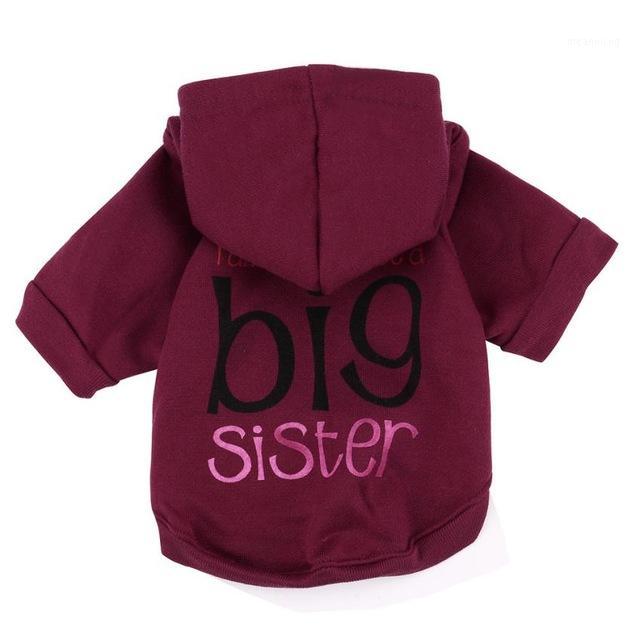 

Dog Hoodies Big Sister Padded Coats Pet Dog Clothes For Small Dogs Chihuahua Winter Warm Puppy Outfit Costume1
