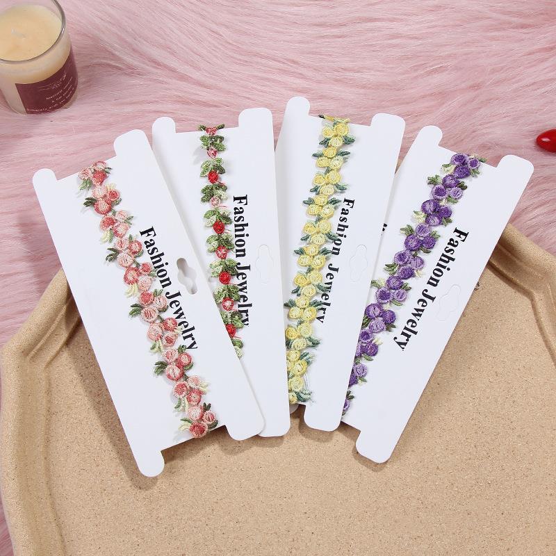 

1PCS Women Girls Choker Necklace Fashion Flower Lace Tattoo Necklace Clavicle Colorful Cloth Collar for Party