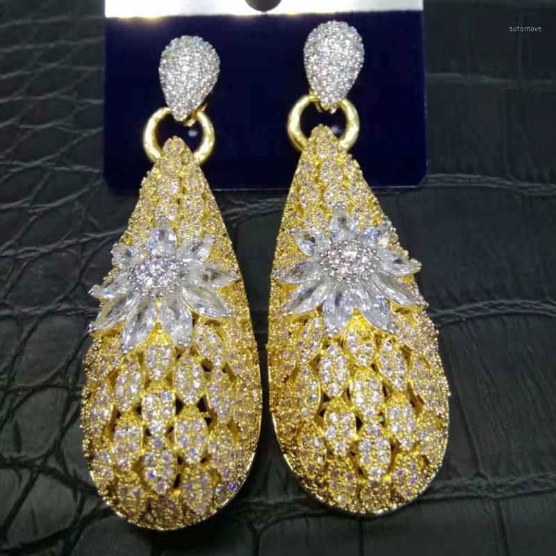 

missvikki 64mm Luxury Long Water Drop Earrings Full Mirco Paved Cubic Zircon for Women Bridal Wedding Earring Fashion Jewelry1