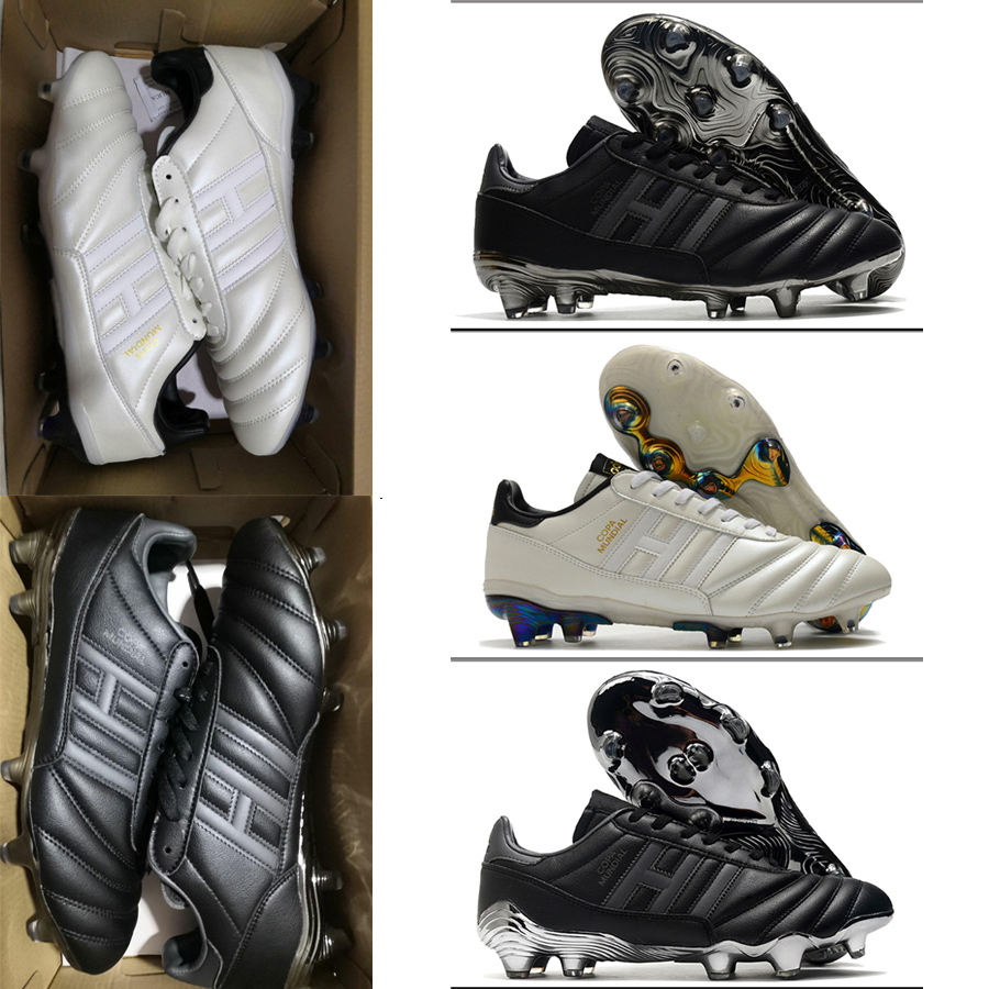 

Send With Bag Football Boots Copa Mundial 21 FG Soccer Shoes For Mens High Quality Black White Plating Sole Leather Trainers Outdoor Football Cleats Size US6.5-11.5