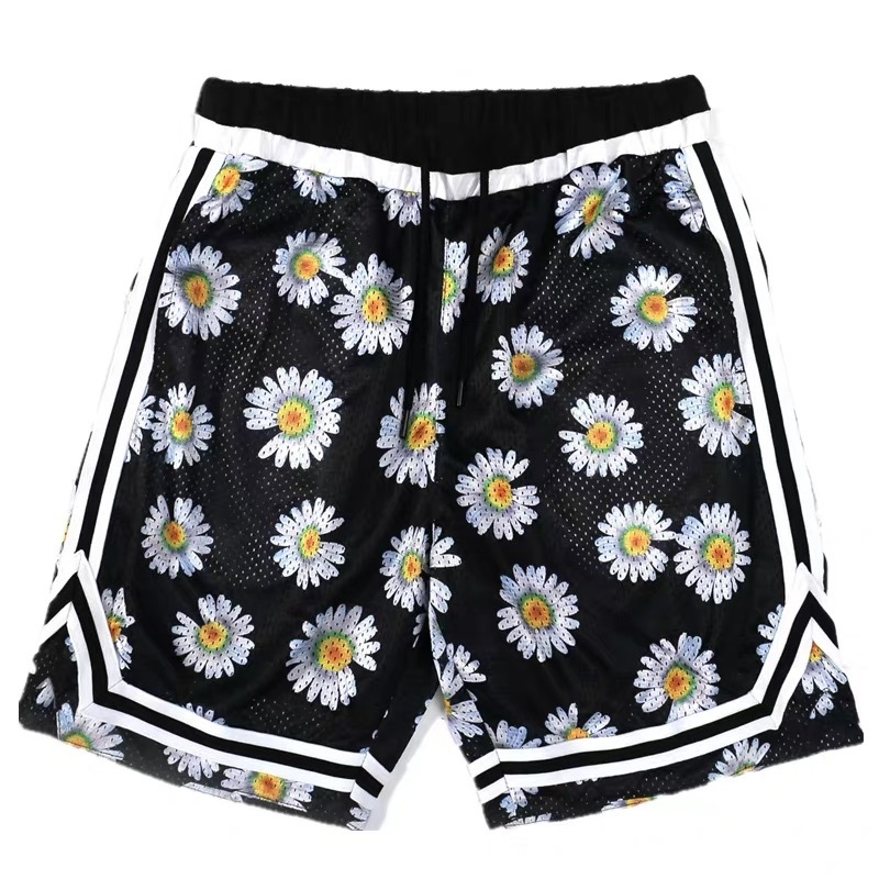 

2021 New High Male Peacminuusone Mesh Double Comfortable Layer Skateboard Street Cotton Shorts # N325 PIST, Black