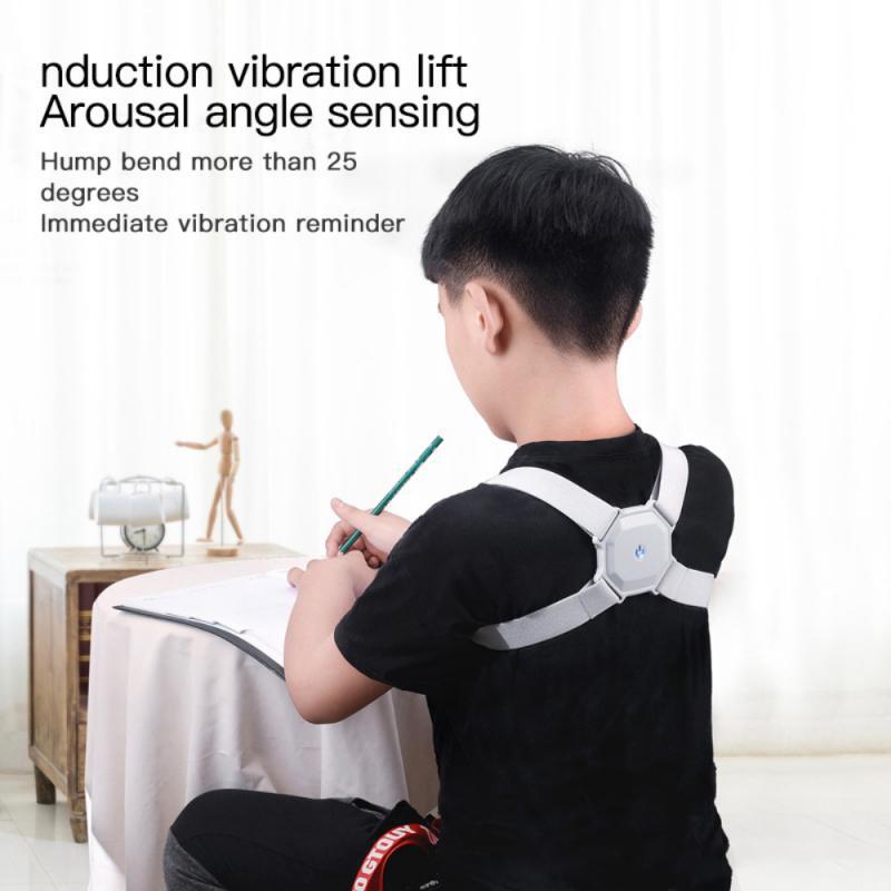 

Adjustable Smart Back Posture Corrector Back Intelligent Brace Support Belt Shoulder Training Belt Correction Spine, White