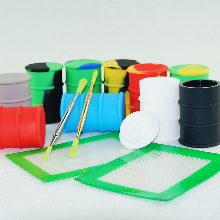 

10pcs Silicone Dab Container Barrel Silicone Wax Container Oil Slicks Container New E-cig Accessories free shipping