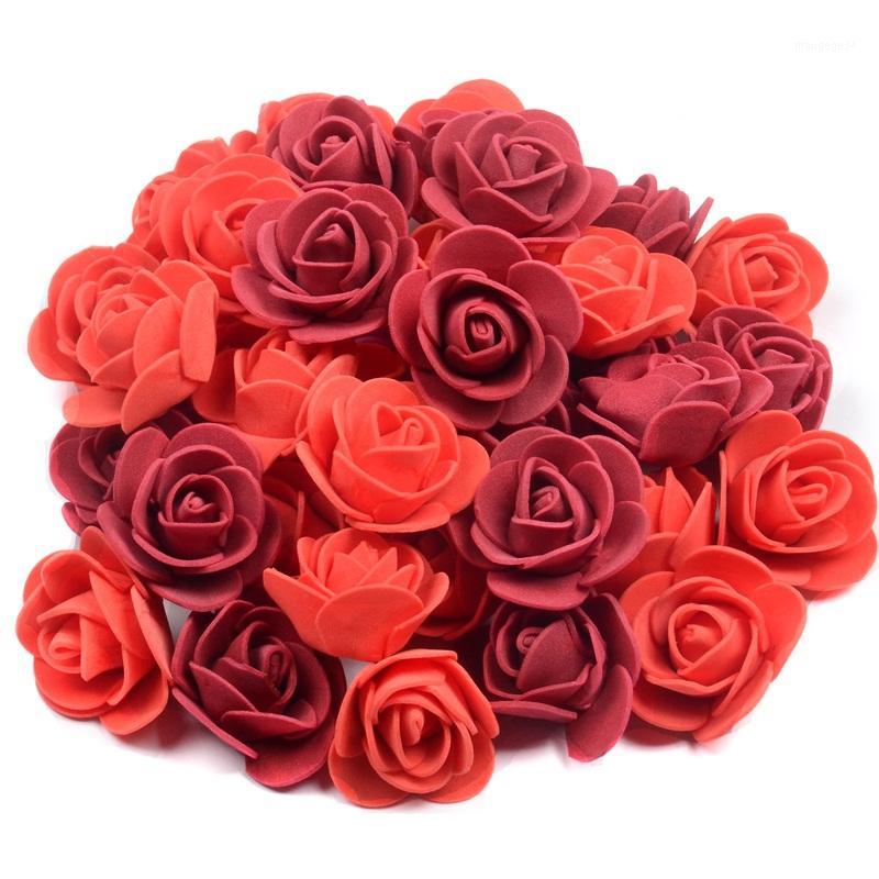 

100pcs 3.5cm Artificial Foam Rose Heads Flower For DIY Wreath Home Wedding Decoration Cheap Fake Flower Handmade Accessories1, Green