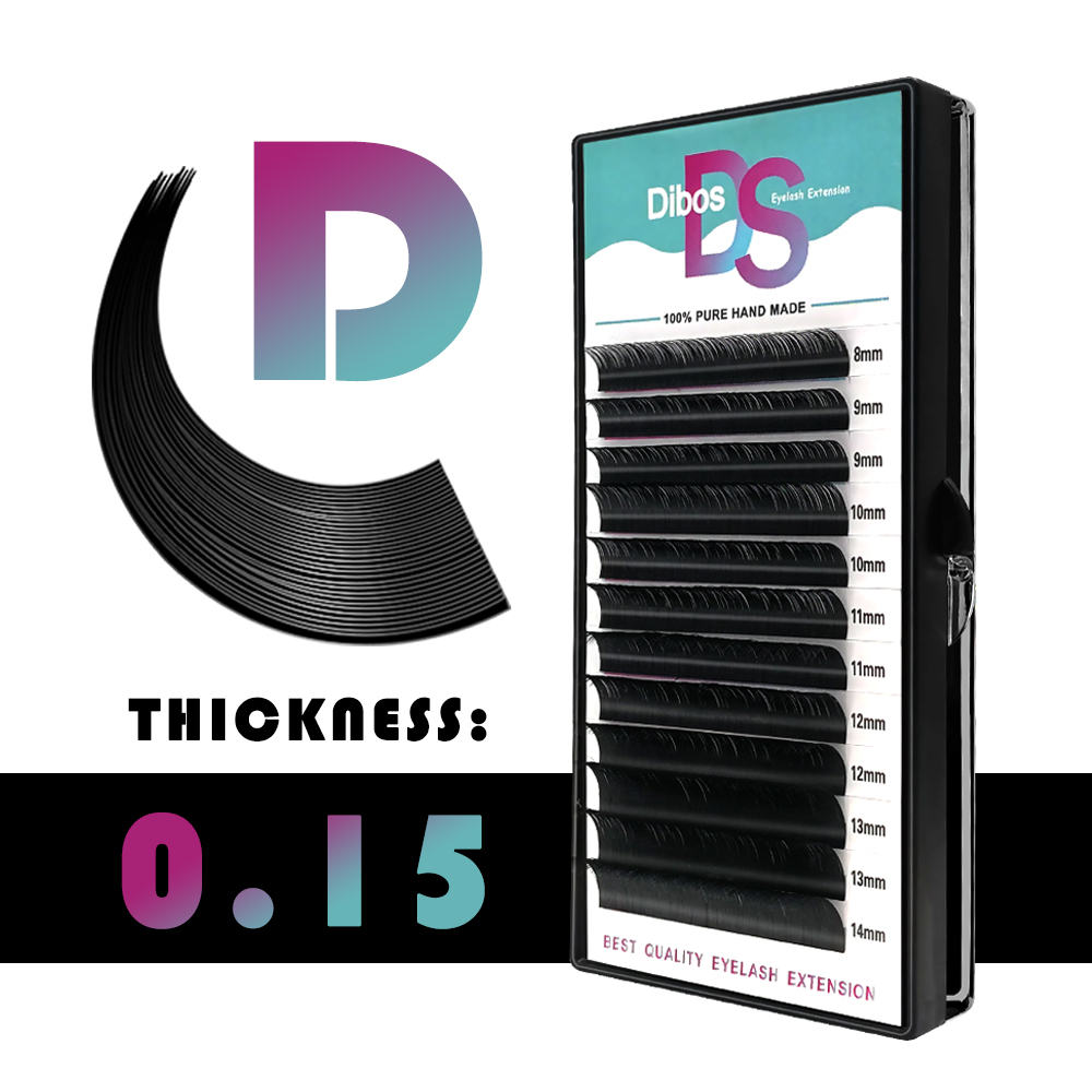 

Dibos 12 Rows 015 D curl individual eyelashes extension supplies False professional mink Eyelashes Extensions Lashes materials