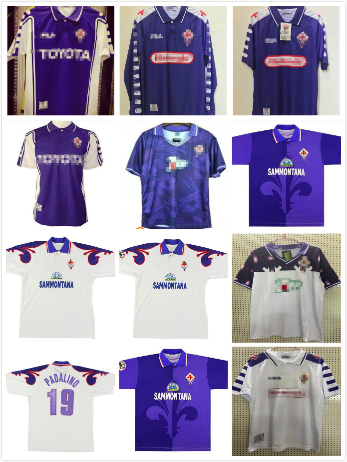 

retro Jersey 1992 1993 fiorentina soccer jerseys BATISTUTA RUI COSTA Custom Vintage 1998 1999 Fiorentina Football Shirt Camisas de Futebol, Black;yellow