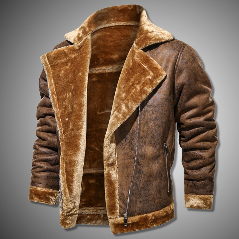 

Suede Leather Jacket Men Winter Coat 2020 Brand New Bomber Jacket Mens Thick Warm Flight Coat Fashion Motorcycle Leather Jacket, Mgh02 black