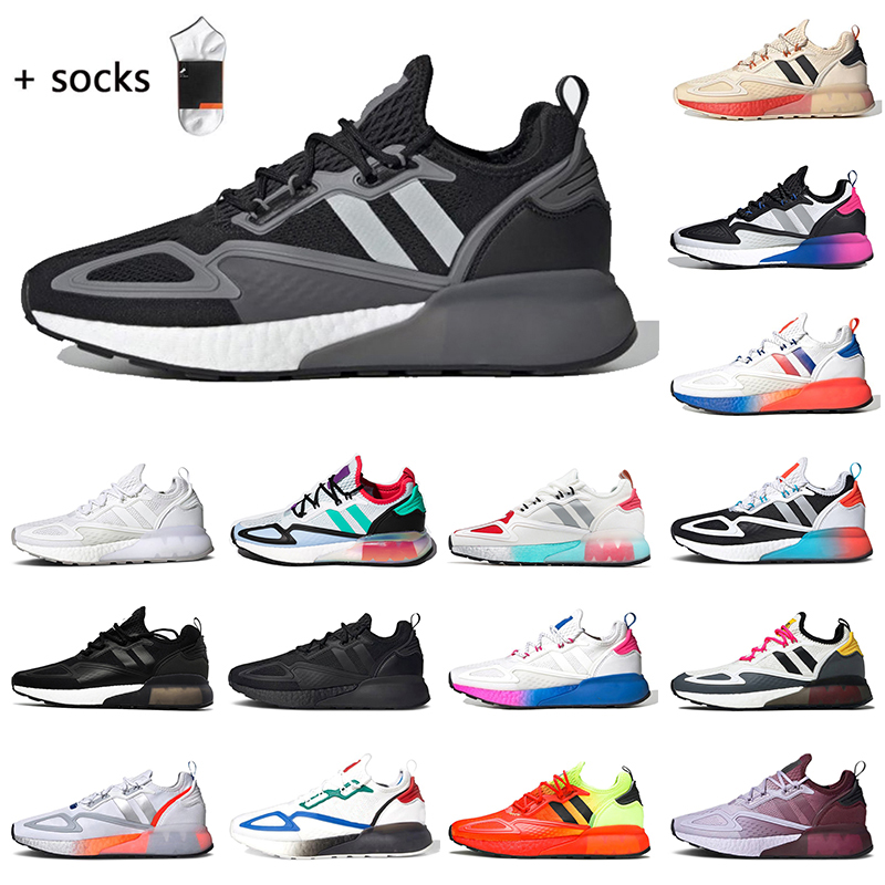 

Top Fashion 2022 Mens Women Designer 4D Black Grey ZX 2K Running Shoes Cloud White Multi Solar Yellow Red Gradient Fade Purple Tint Outdoor Luxurys Tennis Sneakers, D6 triple black 36-45