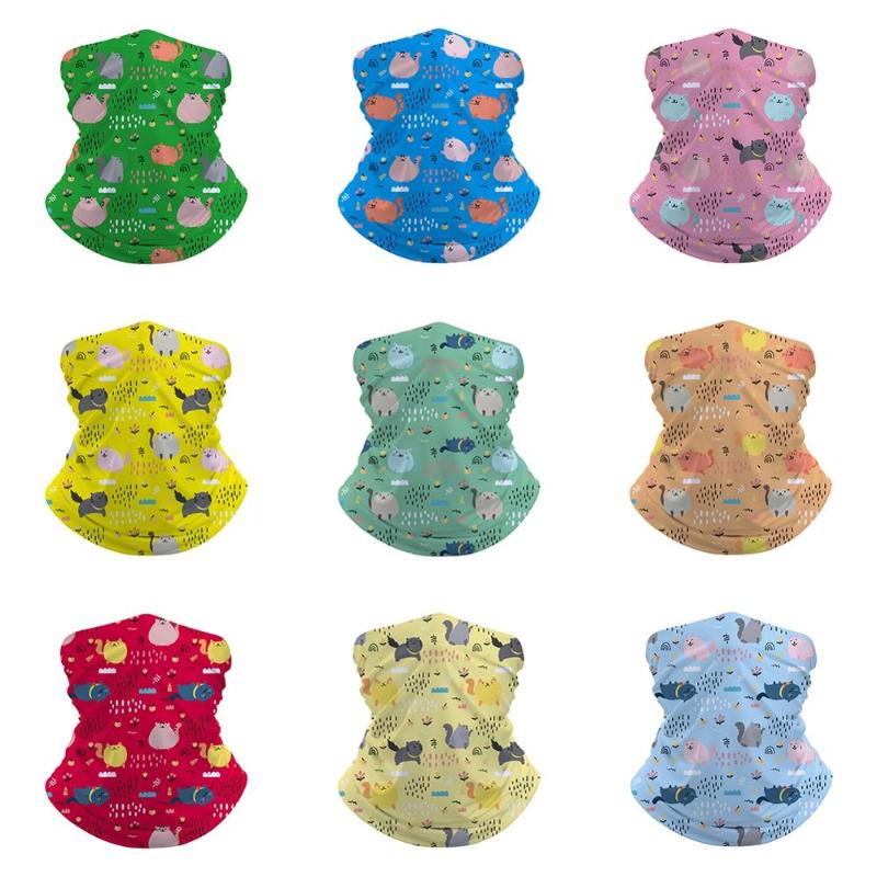 

Cute Big Fat Cat Kids Seamless Bandana Headband Face Mask Tube Scarf Balaclava Headband Fashion Scarf