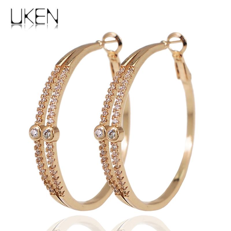

Shiny Rhinestone Hoop Earrings For Women Unique Design Statement Big Earrings Women's Charm Wedding Jewelry UKEN