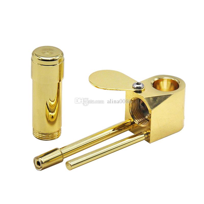 

Metal pipe set gold mini pipes Brass glass smoking tobacco modern accessories