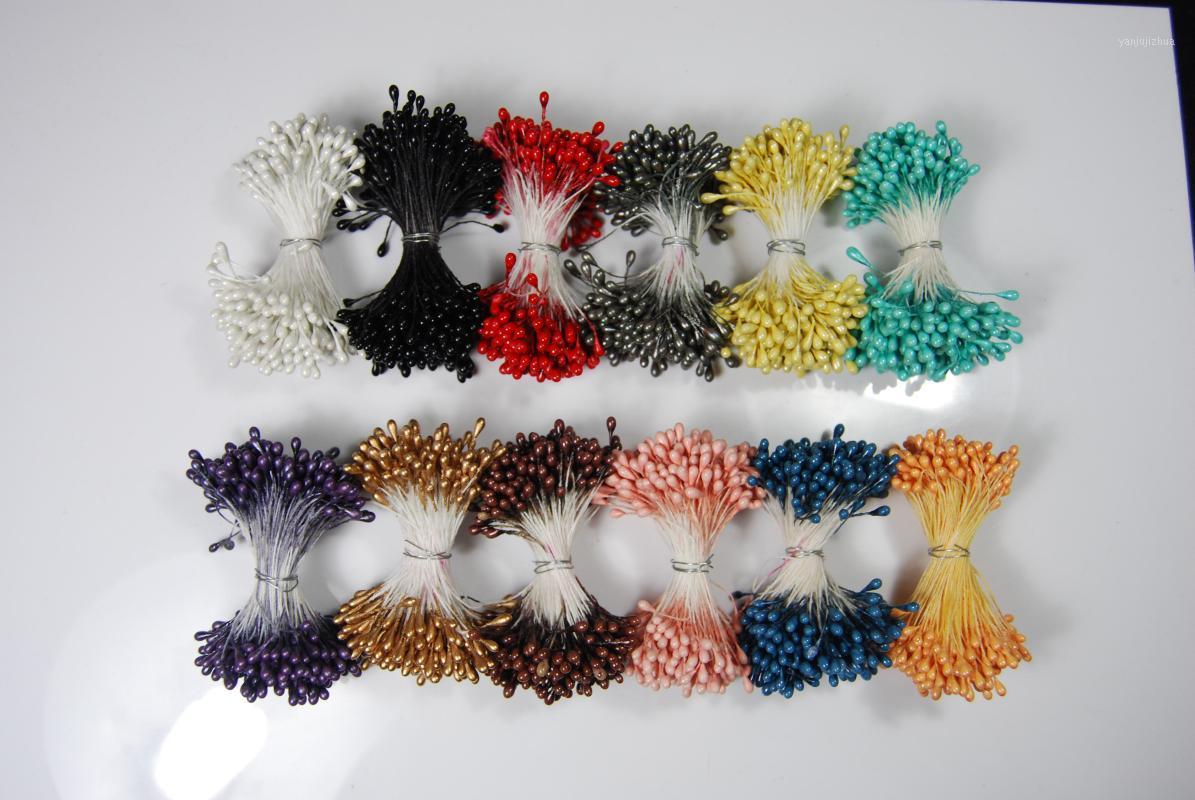 

288 pcs/lot Assorted Color Double Heads DIY Artificial Mini Pearl Flower Stamen Pistil Flower Stamen For Wedding Decoration DIY1