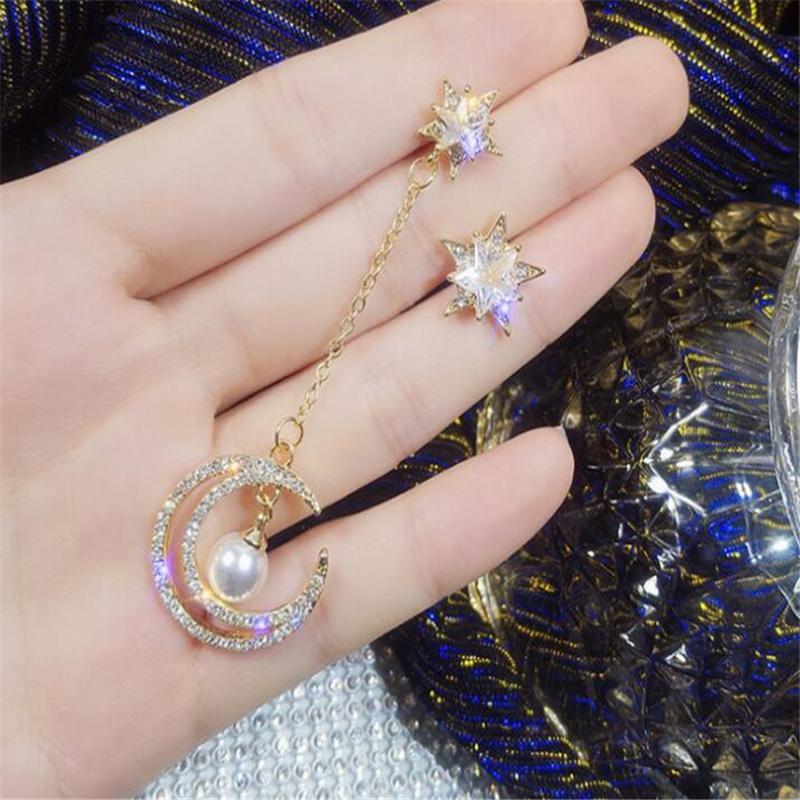 

Dangle & Chandelier Crystal Vintage Star Women Earrings Asymmetric Girl With Long For Drops Tassel