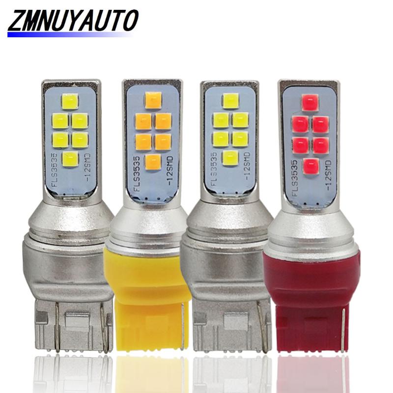 

T20 W21W WY21W 7440 7443 LED 12 3535SMD Car Turn Signal Light 1200Lm W21/5W Auto Lamp Amber Yellow White Red, As pic