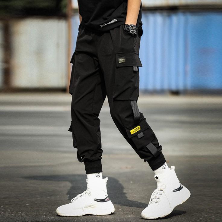 

Corset overalls men' trendy pants ins ultra fire Capris functional HAREM PANTS YOUTH casual, Army green-1