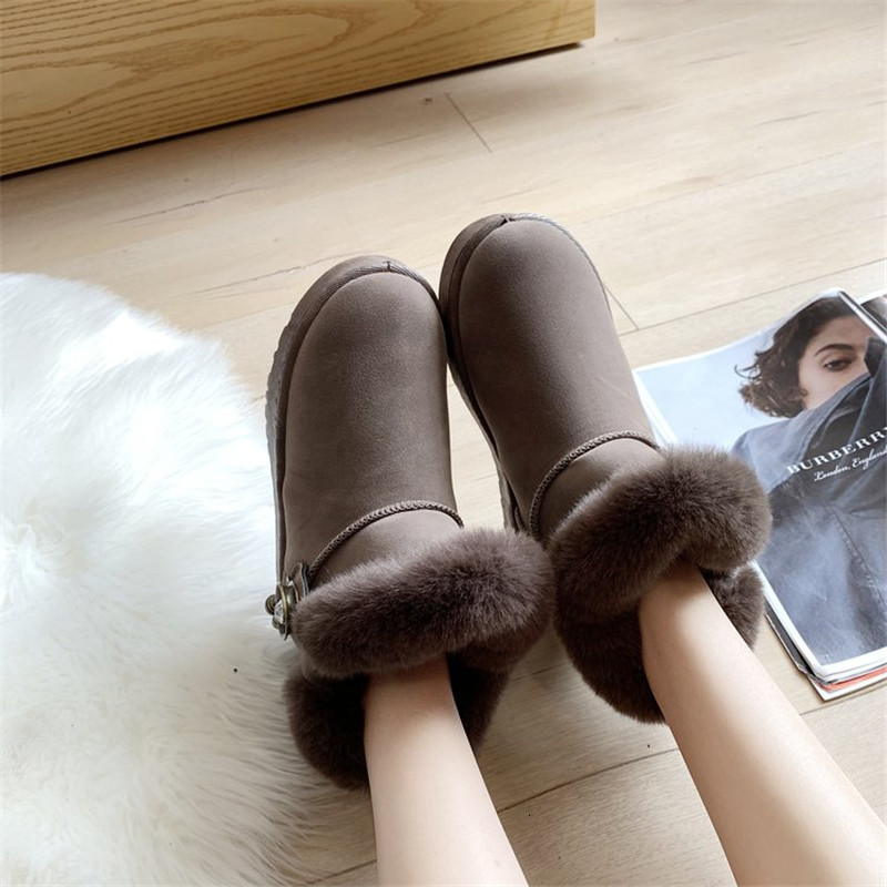 

2021 New Fashion Snow Hot Fur for Women Winter Shoes Mujer Boots WZAV, Black
