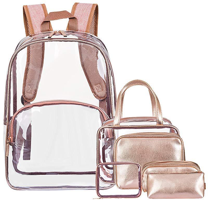 

Popular Transparent Women's Bag Pvc6 Piece Set European and American Fashion Backpack Girls' Versatile Bag