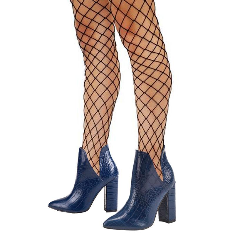 

Brand New Chic Trendy Pointed Toe high-quality Square Heels Slip On Ankle Booties Office Party Shoes Boots Women, Black