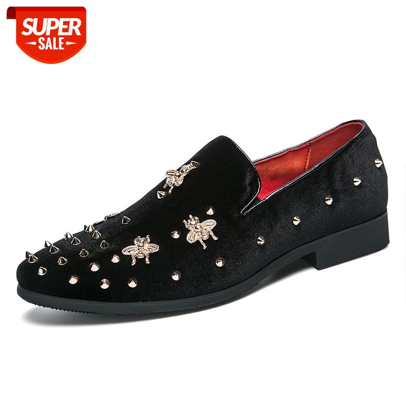 

New Fashion Gold Top and Metal Toe Men Velvet Dress shoes Casual italian Oxfordas mens dress shoes Handmade Loafers Party Flats #En0X, Black