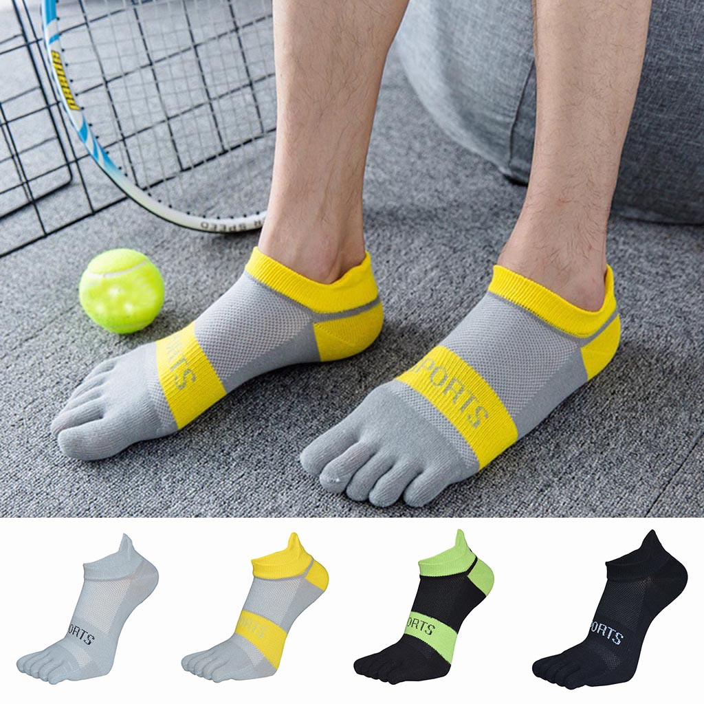

New Men Solid Color Breathable Five-toe Sock Comfortable Men Fashion Winter Sports Socks Home Cotton Calcetines Bob Esponja, Black