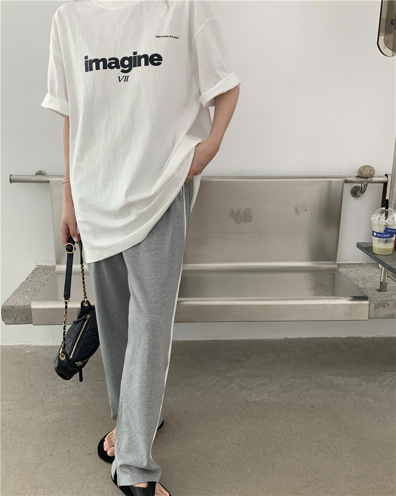 

2021 New 3 Korean summer colors letter printing short sleeve boyfriend tshirts style women loose tops casual shirt t femme (r98260) B6JU, White t-shirt