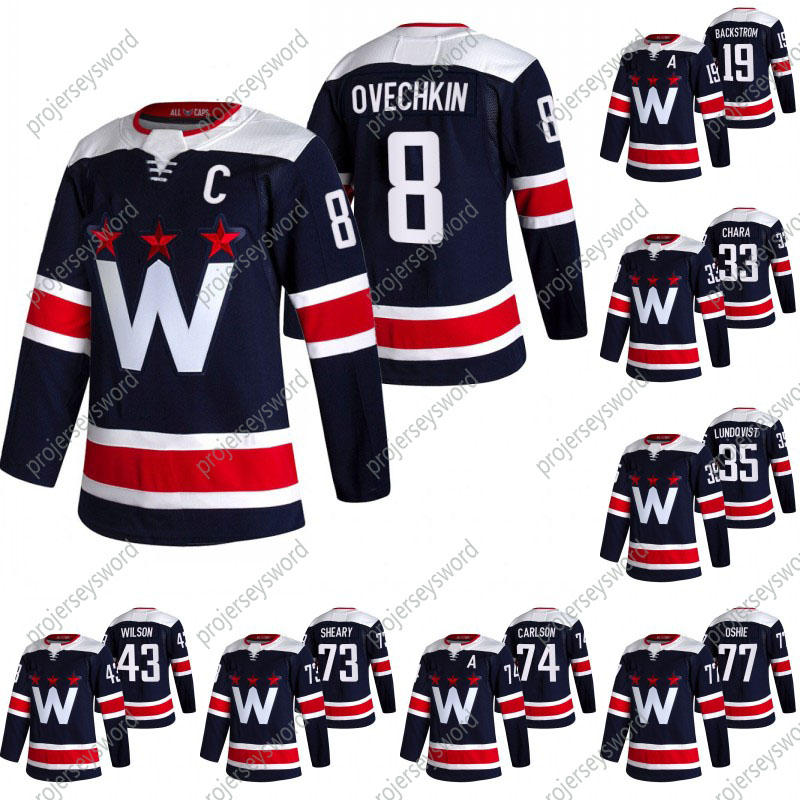 

New Blue Washington Capitals Third Jersey Alexander Ovechkin Zdeno Chara Henrik Lundqvist Tom Wilson Conor Sheary John Carlson T.J. Oshie, Blank no name no number
