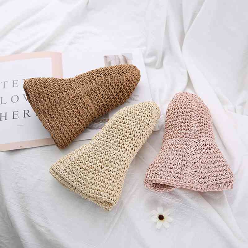 

MYZOPER 2020 Fashion New Korean Version Solid Color Straw Hat Hollow Breathable Casual Tide Beach Hat Women's, Picture color