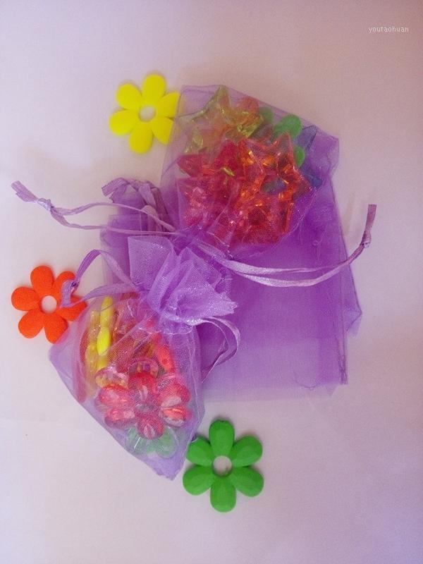 

500pcs 7*9 Light Purple gift bags for jewelry/wedding/christmas Organza Bags with handles Package display drawstring Yarn bag1