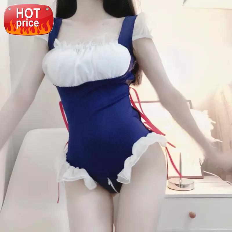 

Cute Sexy Costumes Perspective Lingerie Underwear Maid Roleplay Cosplay Classical Erotic Lace Outfit Sm Porno Suit for Women Hot #418D, Black;white
