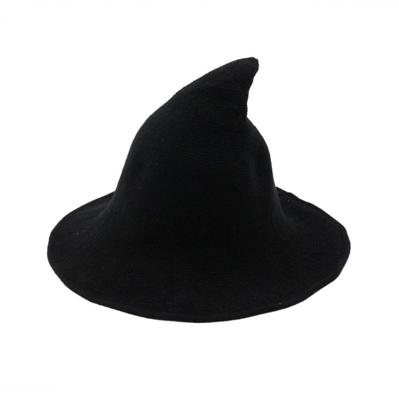 

Top Selling Hats For Women Witch Hat Foldable Costume Sharp Caps Large Brim Crochet Warm Winter Cap Black Female Beanie Hat