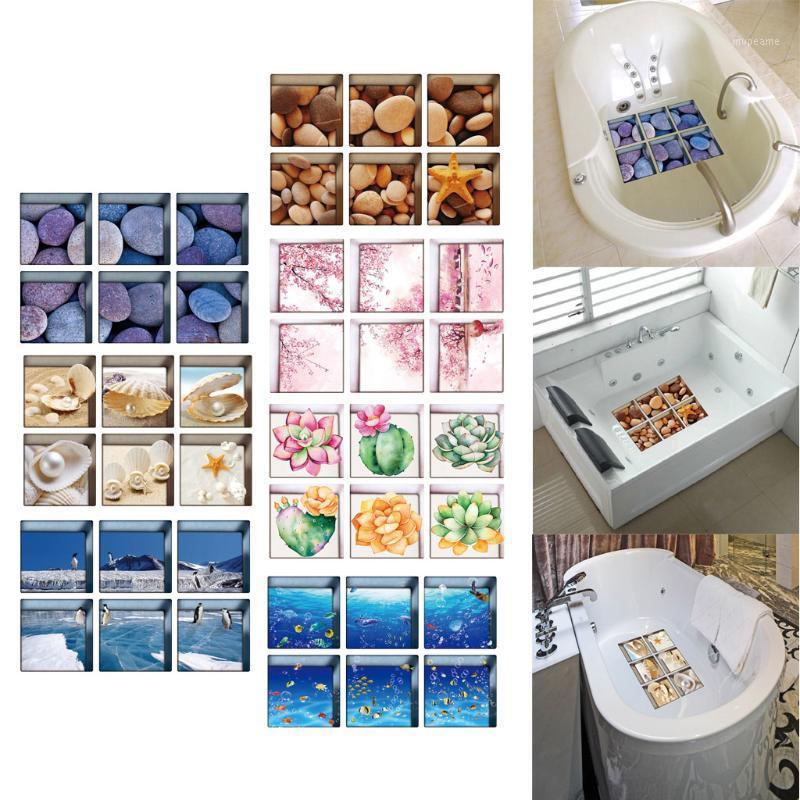 

6pcs 3D Antiskid Bathtub Appliques Bath Sticker Bathroom Decal PVC Mural anti-slip Waterproof Home Decoration1