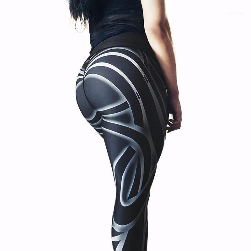 

SALSPOR Yoga Sport Print Legging Women Polyester Ankle Length Running Slim F Pants Comfortable And Breathable Leggings1, Black