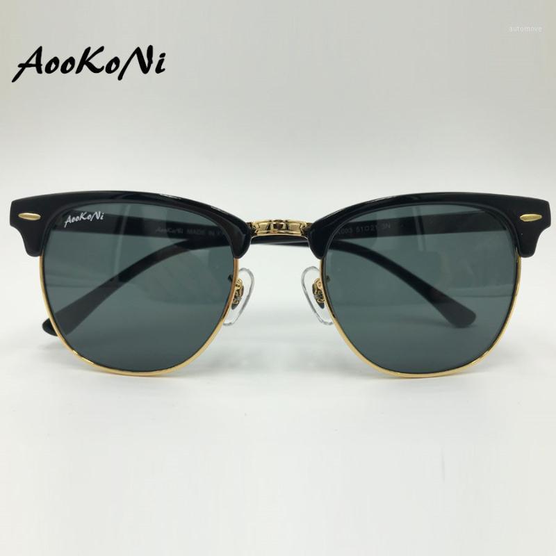 

2020 Classic Men Half Frame Sunglasses black glass lens UV 400 Protection Women Vintage Female Sunglass Male Club Sun Glasses1