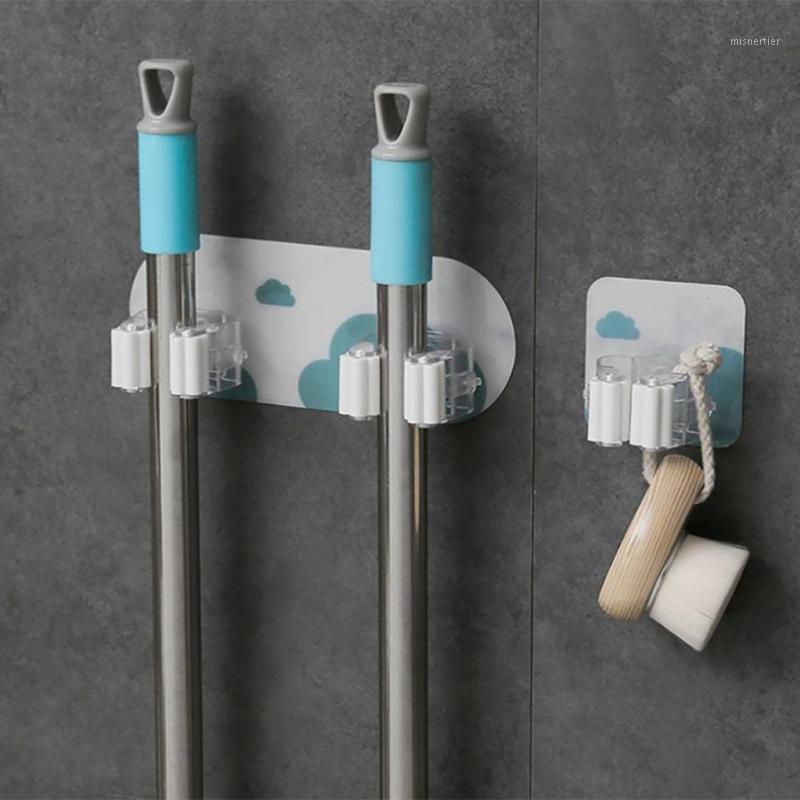 

ISHOWTIENDA Multifuncion Wall Mounted Mop Umbrella Holder Brush Broom Hanger Kitchen Bathroom Storage Rack Clip #XTN1