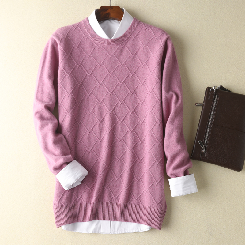 

2021 New Top Grade 100% Merino Wool Knitting Pullovers Men O-neck Long Sleeve 8colors Winter /autumn Sweaters Man Woolen Jumpers V3g0, Blue