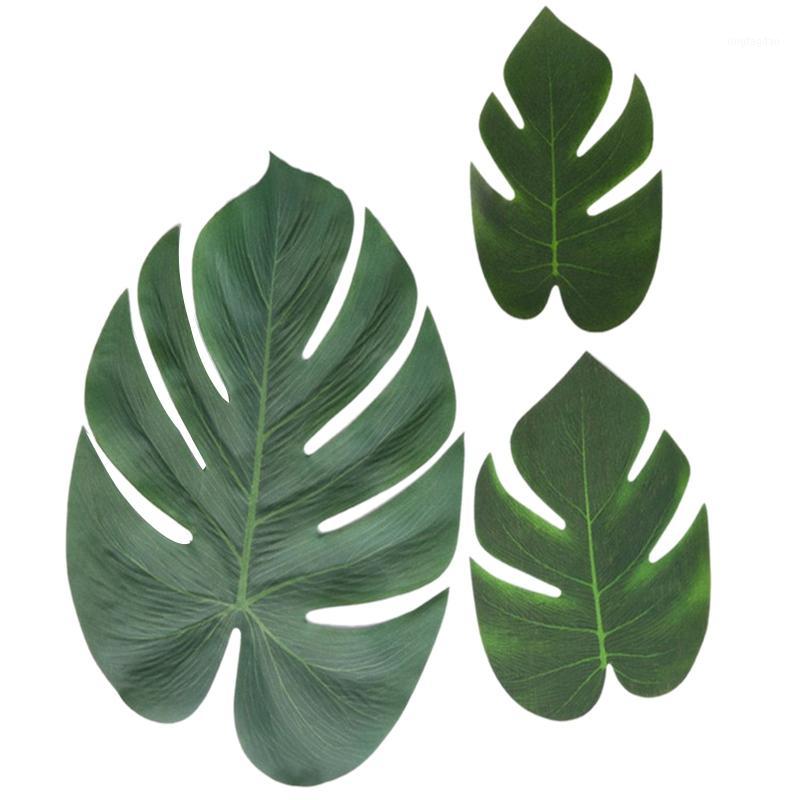 

90 Pcs Artificial Leaves Luau Party Decoration Monstera Fake Large Green Leaf for Hawaiian Decorations Jungle Beach Birthday The1