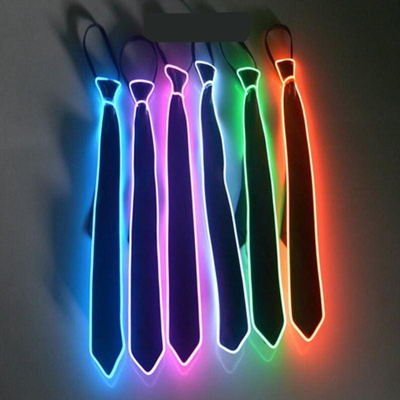 

Bow Ties Men Glowing Zip Tie EL Wire Neon LED Luminous Haloween Christmas Party Light Up Decoration DJ Bar Club Stage Prop Clothing