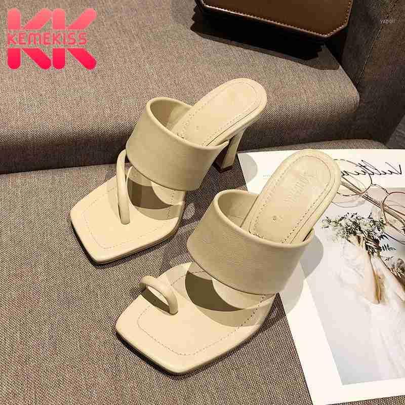 

KemeKiss Women Shoes Sandals Clip Toe Shoes Thin High Heel Slip On Fashion Stylish Ladies Footwear Size 35-391, Ivory
