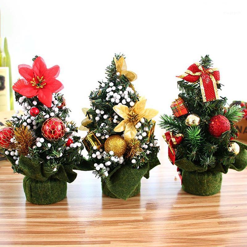 

20cm Mini Christmas Tree Flower Table Decor Festival Party Ornaments Xmas Gift for home Christmas Tree Desk Ornament1