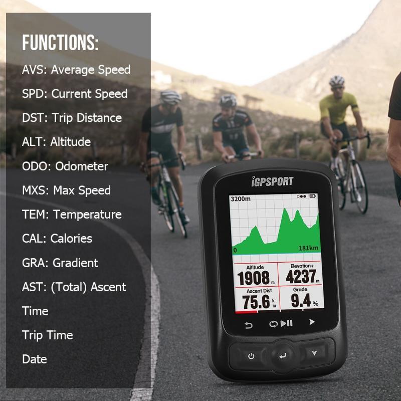 

iGPSPORT ANT+ GPS IGS618 Bike Bicycle Bluetooth Wireless Stopwatch Waterproof IPX7 Wireless Cycling Speedometer with Road Map1