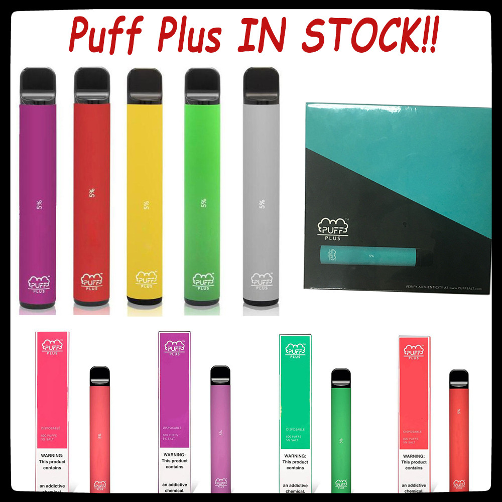 

Puff Bar Plus Disposable Vape Pen E-cigarettes 800 Puffs 3.2mL PreFilled PodS Cartridge 550mAh Battery VS Bang xxl