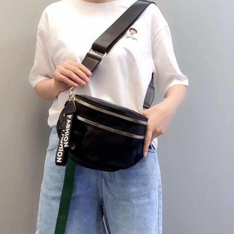 

2020 New Waist Bag Women's Cross Bag Chest Oxford Mesh Women's Single Shoulder Fashion Multi Color, Black
