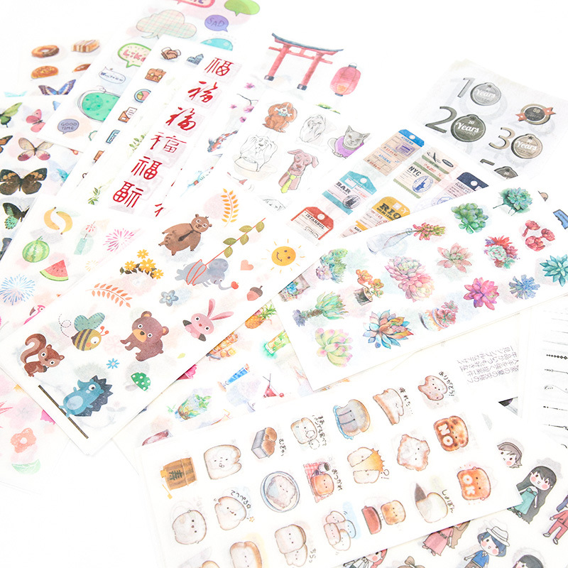 

Kawaii Cartoon Stickers Aesthetic Japanese Paper Girly Scrapbooking bullet journal Album Decorative Collage stationery Sticker