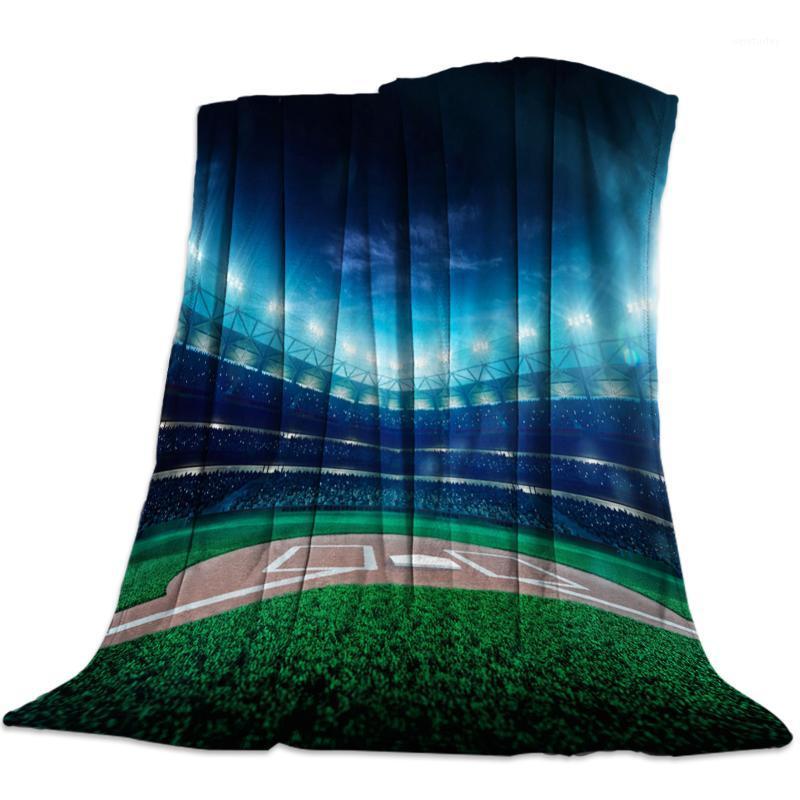 

Soft Warm Coral Fleece Blanket Baseball Field Stadium Green Grass Winter Sheet Bedspread Sofa Throw Flannel Blankets1