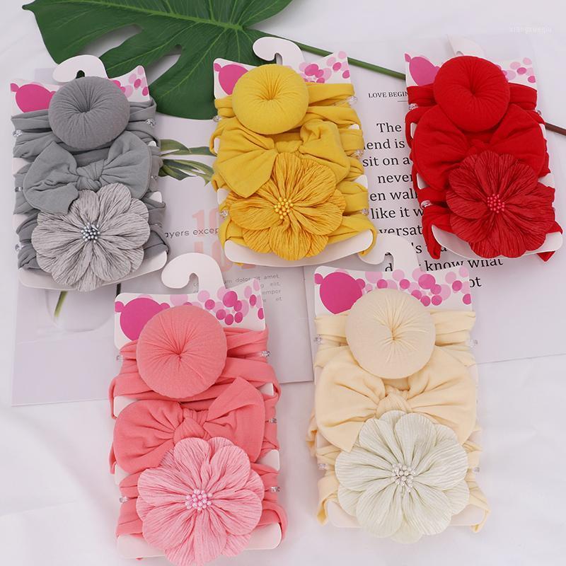

3Pcs/Set Cute Bows Flowers Baby Girl Headbands Soft Knot Elastic Hair Bands For Newborn Baby Headbands Hair Accessories1, Set 22