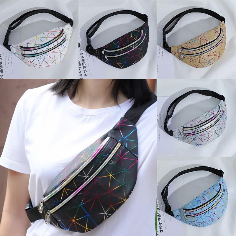 

New Women Laser Waist Bag Fanny Pack Belt Bag Travel Sport Hip Bum Small Purse, Sky blue